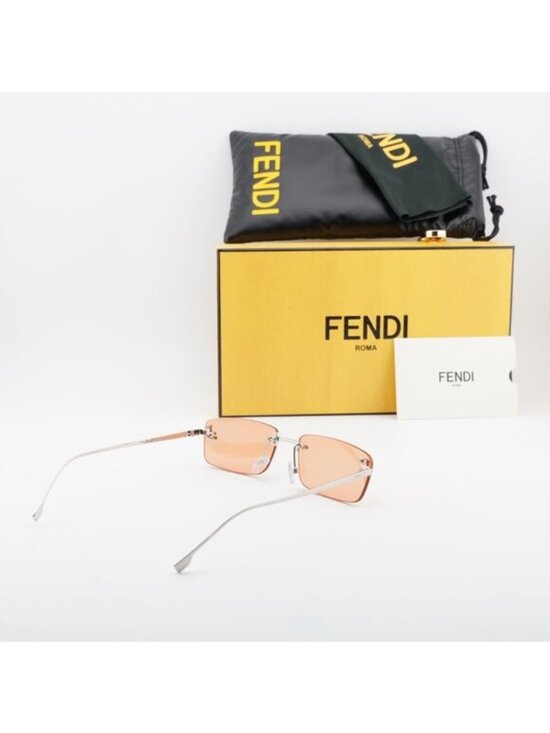 Fendi FE4172US 16J Rectangle Sunglasses - Silver/Red main image 3